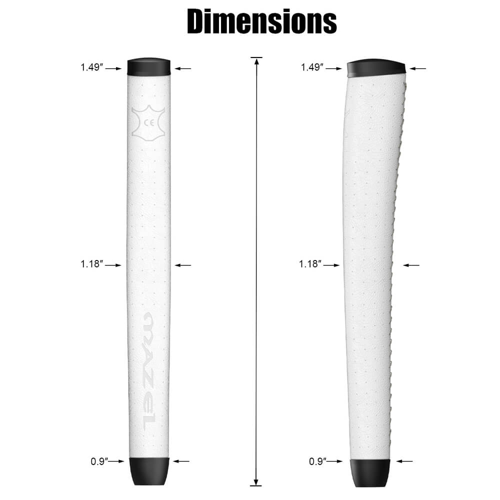 mazel golf leather putter grip white 5
