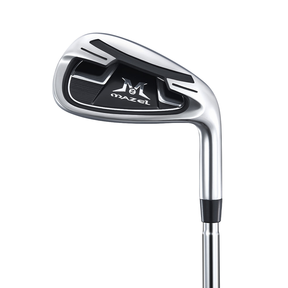 Close-up of ergonomic training grip on adult 7 iron golf club