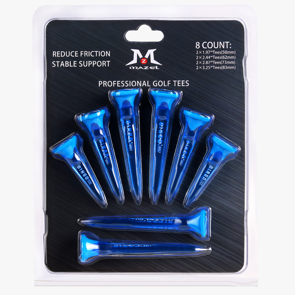 mazel golf Transparent plastic golf tees – 8-pack in blue