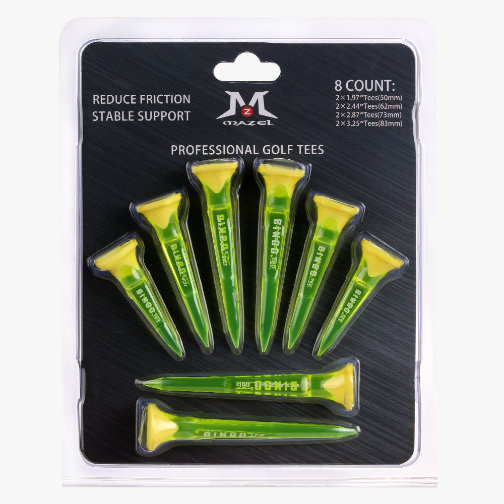 mazel golf Transparent plastic golf tees – 8-pack in yellow