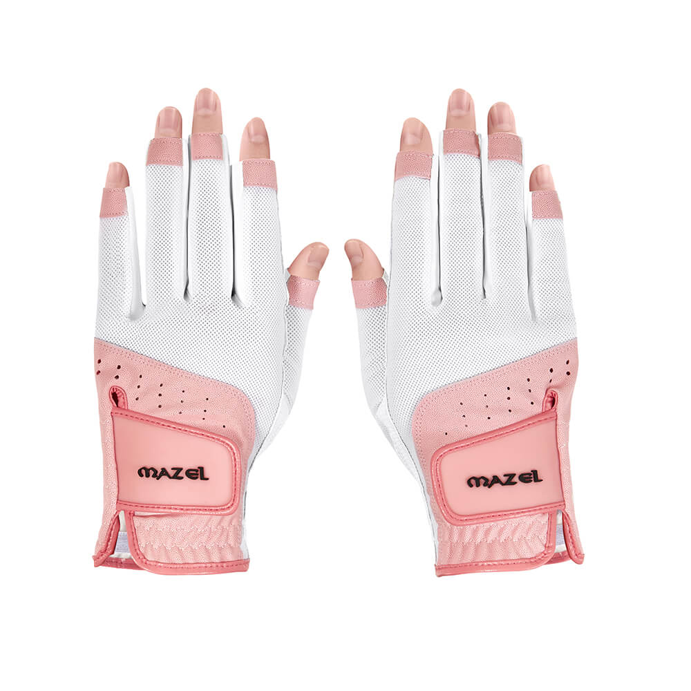 Women's Fingerless Golf Gloves One Pair Open-Finger Design