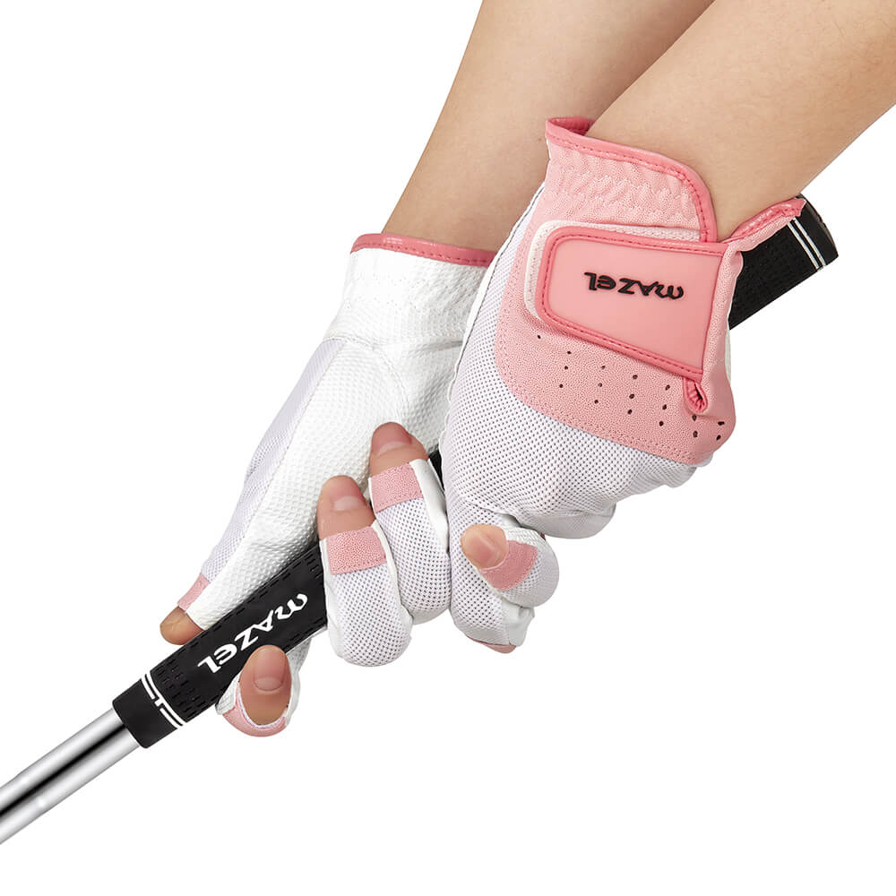 Women's Fingerless Golf Gloves One Pair Open-Finger Design