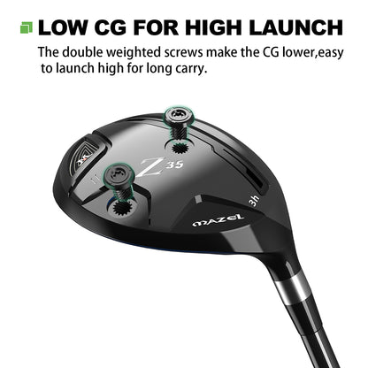 mazel golf 3 hybrid black 34
