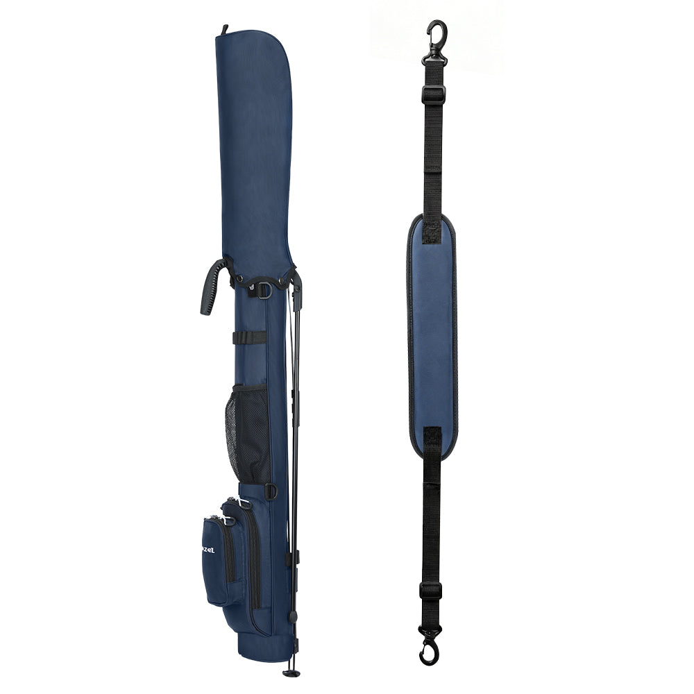 Mazel Golf navy blue lightweight golf carry bag, water-resistant Sunday golf stand bag for driving range and par 3 courses