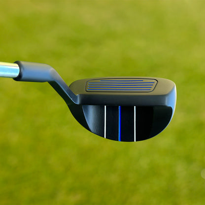 MAZEL 37° golf chipper positioned on the fringe ready for a short chip shot