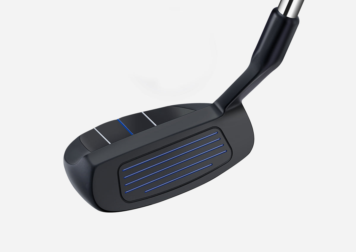 Grooved polymer face of the MAZEL 37 degree golf chipper provides soft feel and accurate control for precision chipping.