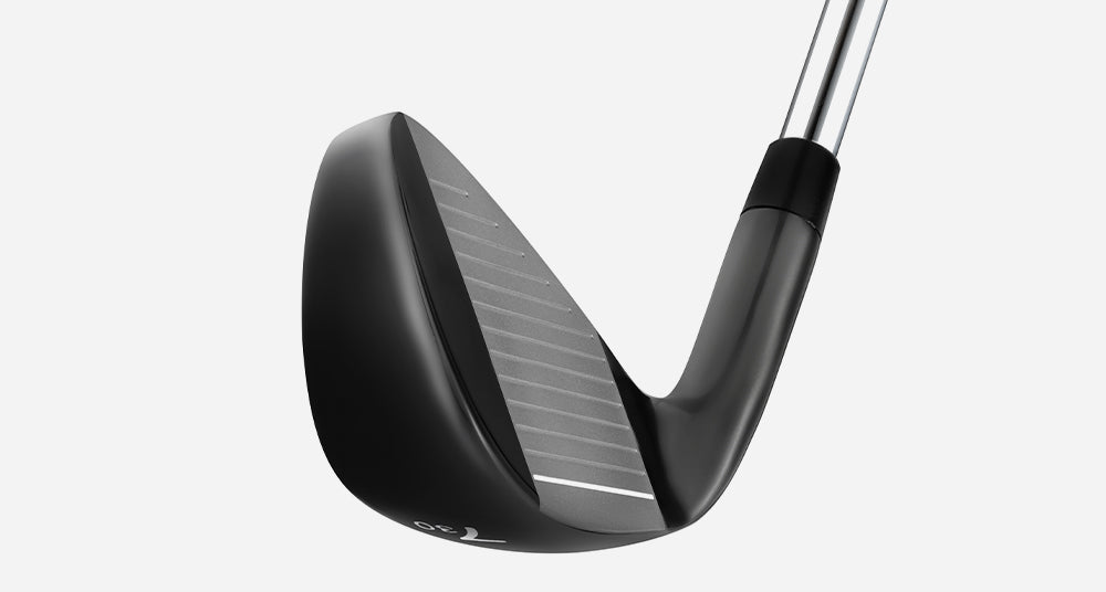 Beginner golf irons with low center of gravity and screw weighting for easy launch and high trajectory