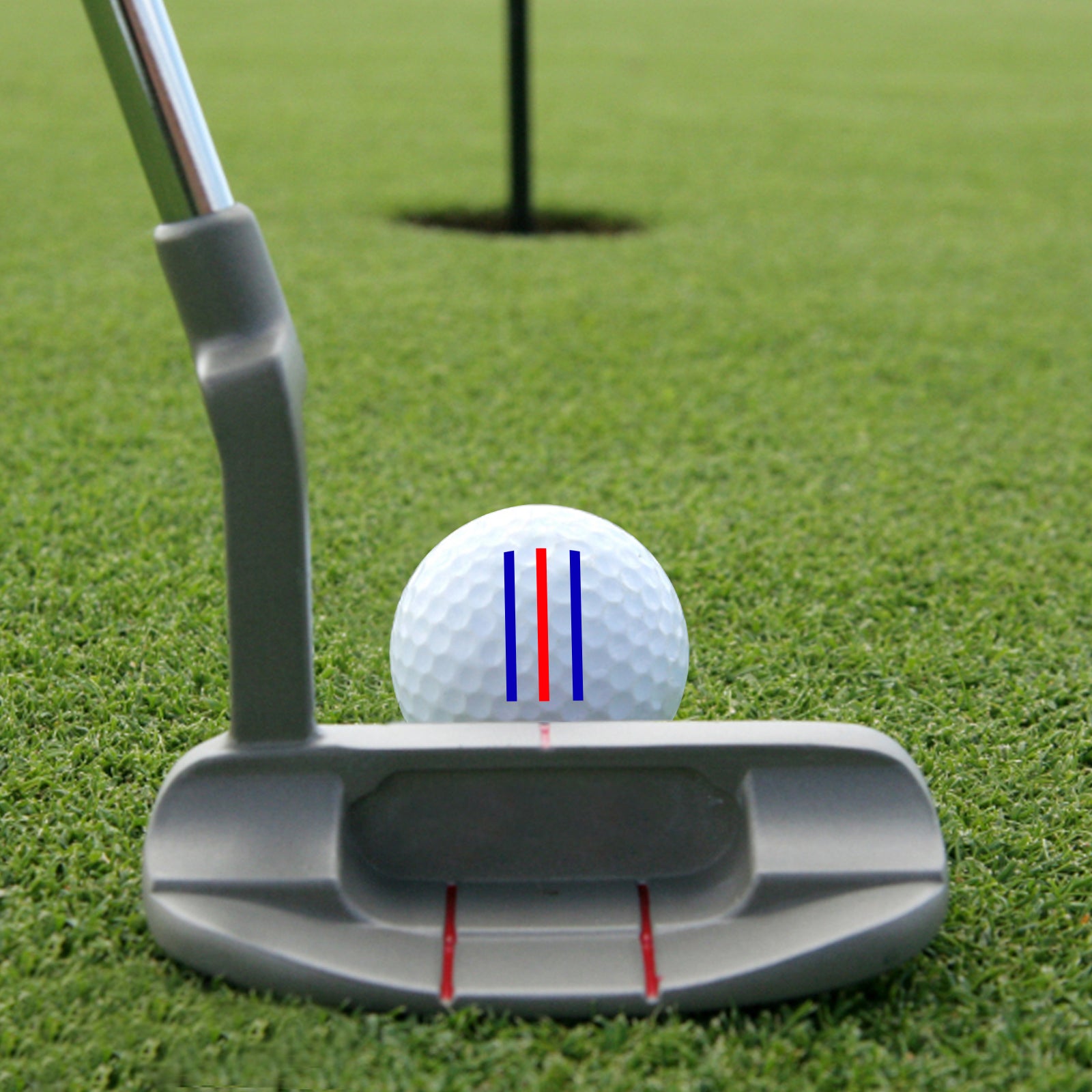Mazel Golf ball line marker tool for putting alignment, creating clean, straight lines on a standard golf ball