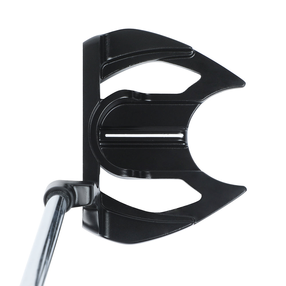 Mazel golf putter top view of black putter with sightline guide