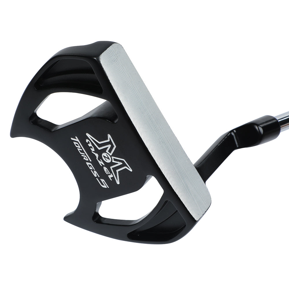 CNC milled face on golf putter for better stability and feel