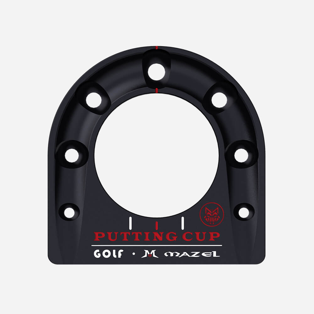 Top view of Black Mazel Golf Putting Cup – high-quality aluminum practice cup for home, office, or backyard putting
