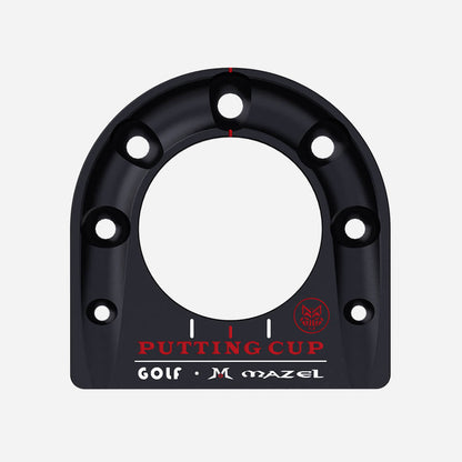 Top view of Black Mazel Golf Putting Cup – high-quality aluminum practice cup for home, office, or backyard putting