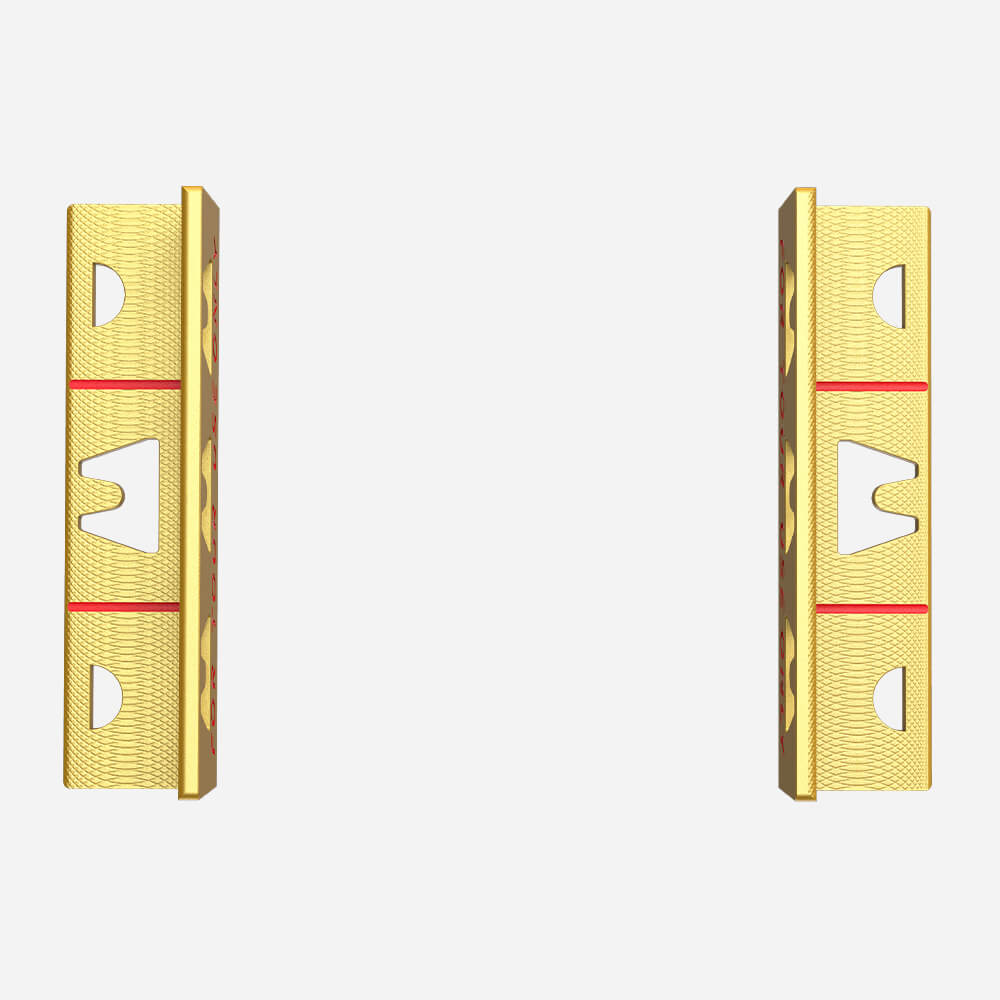 Back view of Mazel Golf Pro Putting Path Trainer in Gold showing durable CNC aluminum alloy construction