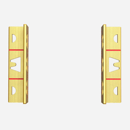Back view of Mazel Golf Pro Putting Path Trainer in Gold showing durable CNC aluminum alloy construction
