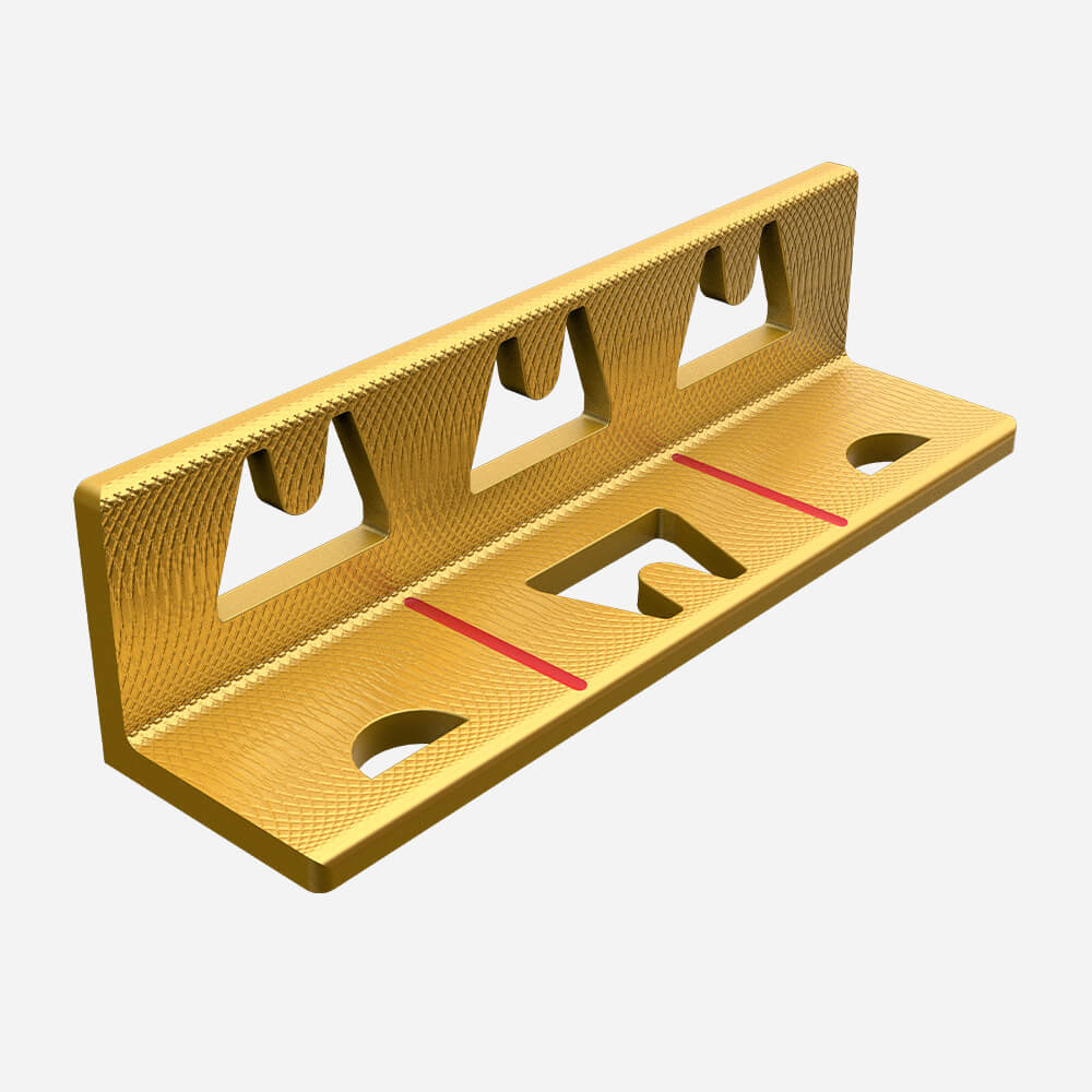 Close-up detail of Mazel Golf Pro Putting Path Trainer in Gold with alignment indicators and instant feedback