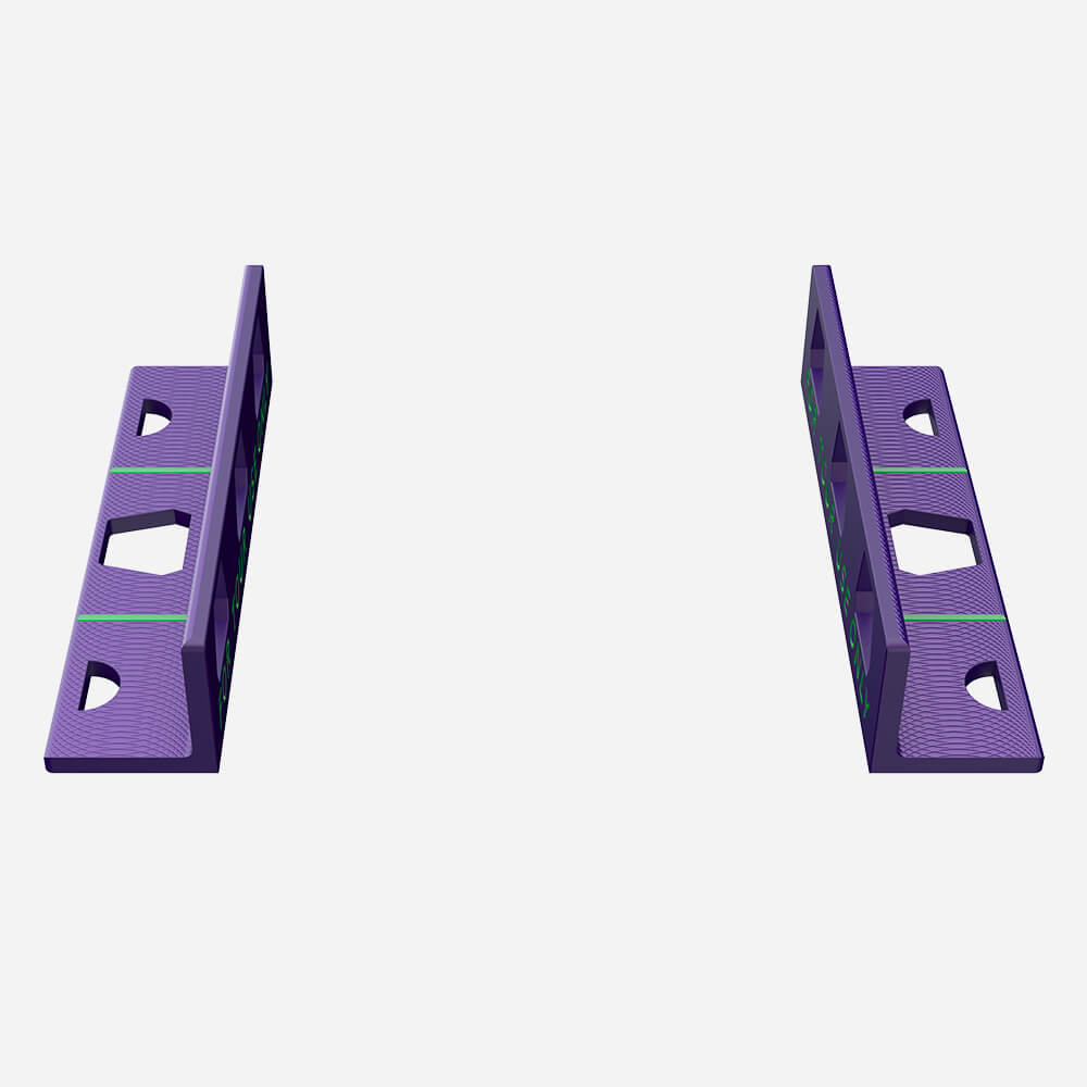 Side view of Mazel Golf Putting Path Trainer in Purple for short game practice and instant feedback