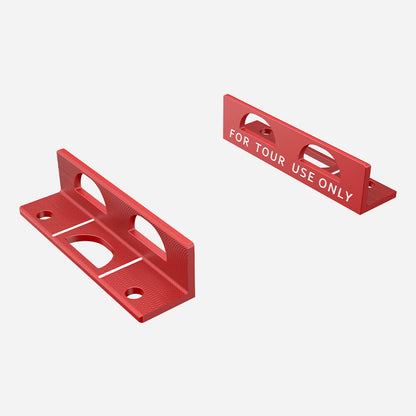 Angled top view of Mazel Golf Pro Putting Path Trainer in Red highlighting stroke path guide and alignment