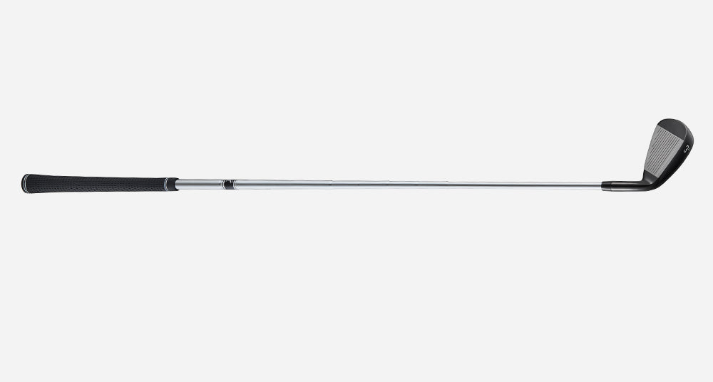 Smooth-feel golf irons with anti-shock rubber grip and stainless steel shaft for stable, comfortable feedback