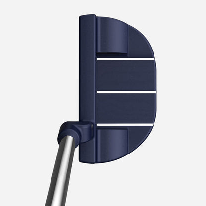 Top view of blue Mazel Mallet Putter showing alignment and accuracy for precise strokes.
