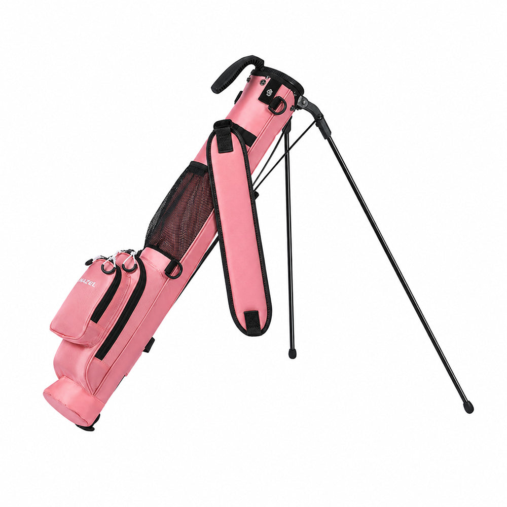 Pink Golf Stand Bag with Adjustable Shoulder Strap and Stand Legs – Lightweight Golf Carry Bag with Multiple Pockets