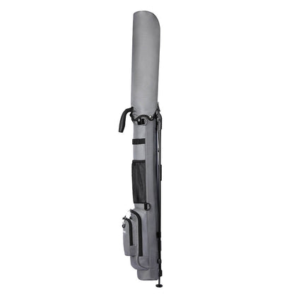 MAZEL Golf Grey Lightweight Sunday Golf Bag – Side profile view with hood, sleek pencil carry bag for driving range & par 3