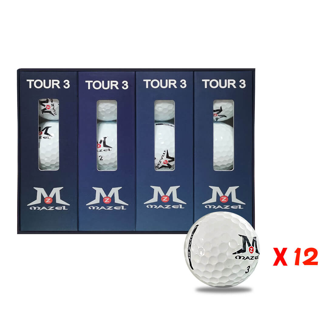 MAZEL 3-Layer Urethane Cover Golf Balls with box 02