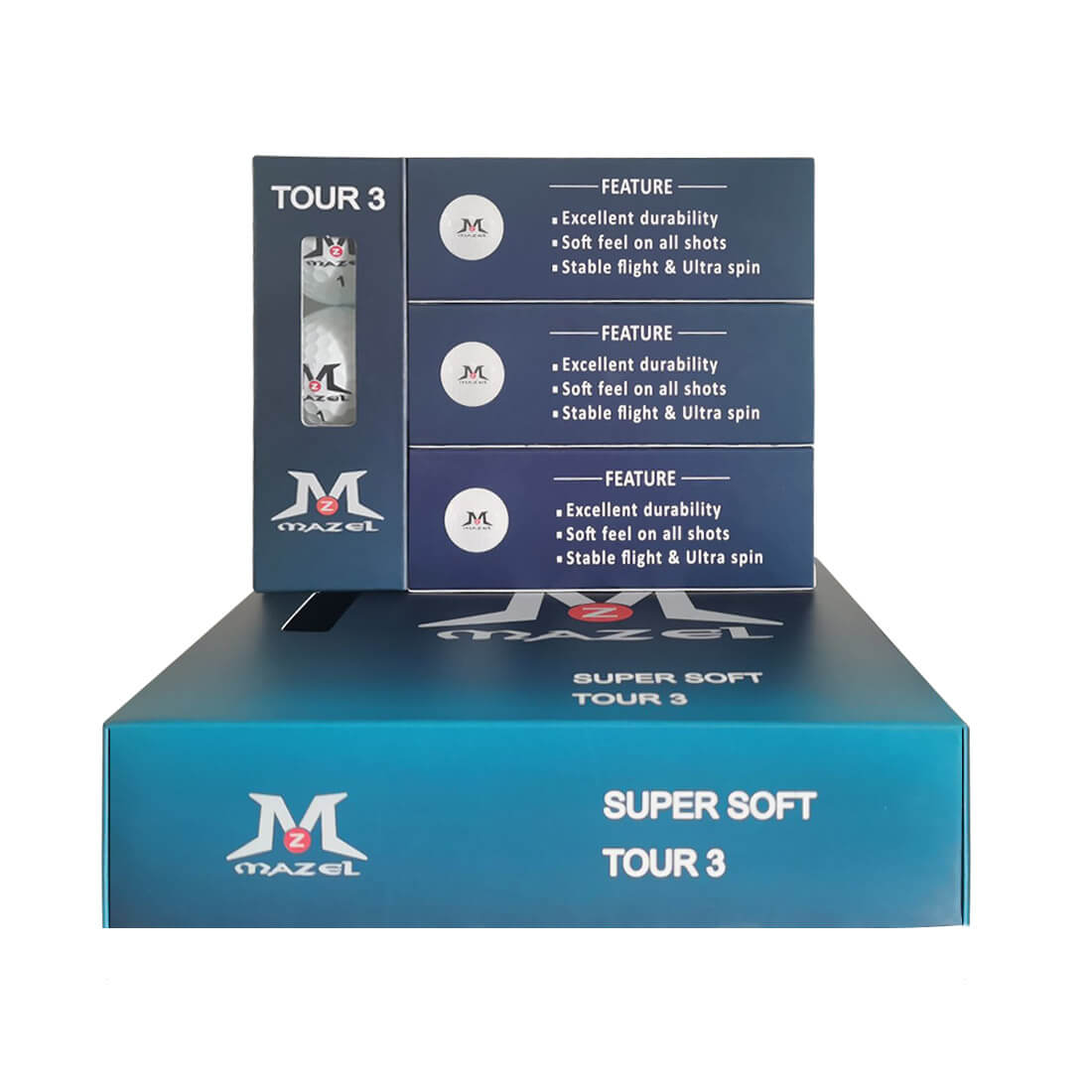 MAZEL 3-Layer Urethane Cover Golf Balls with box 03