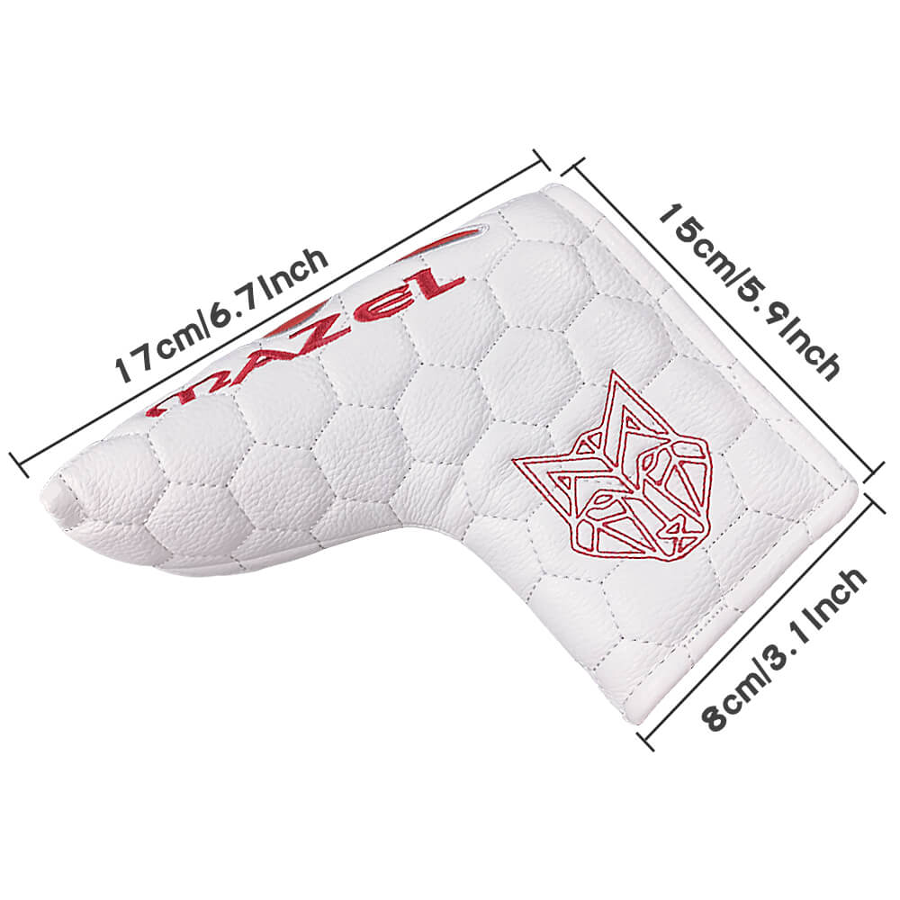 Mazel golf blade putter cover white 3