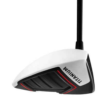 MAZEL titanium driver with low CG for high launch, forgiveness, and improved consistency off the tee