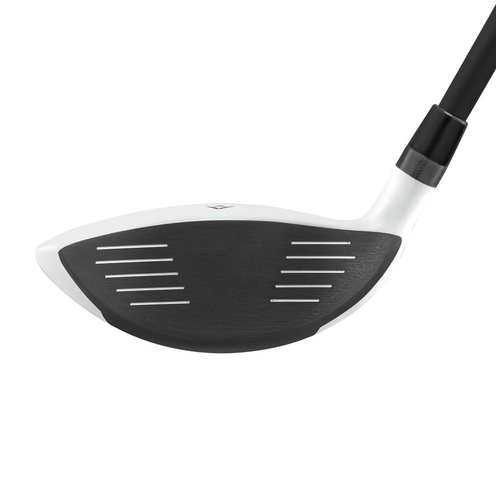 Mazel golf Close-up of Fairway Wood Club Face – Forged Face for Maximum Ball Speed