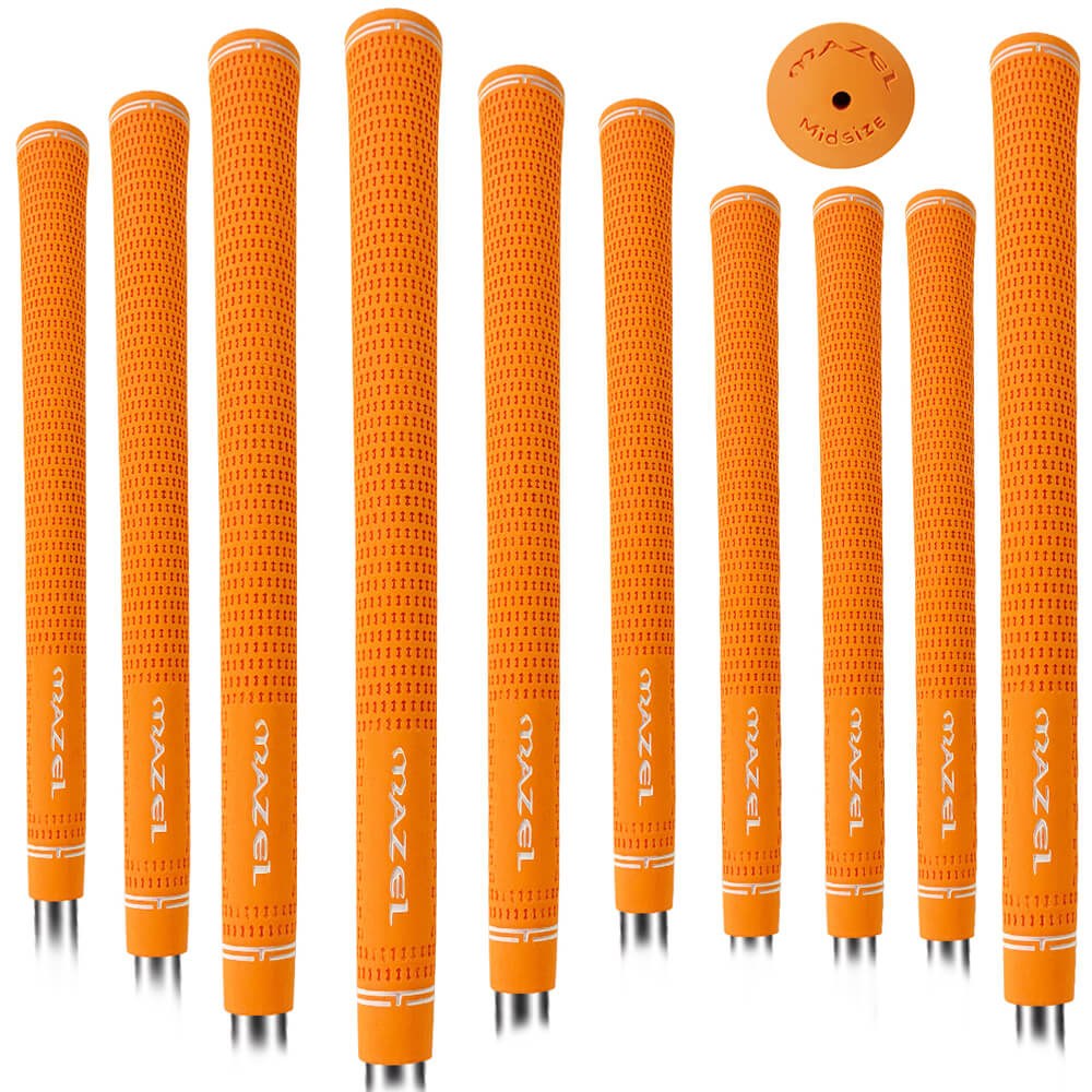 mazel 10-piece golf grip bundle orange 1